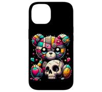Custodia per iPhone 14 Kawaii Pastel Goth Teddy Tee - Carino Creepy Skull Anime Bear