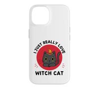 Custodia per iPhone 14 Kawaii Strega Gatto I Just Really Love Cute Witch Cat Lover