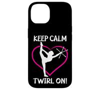 Custodia per iPhone 14 Keep Calm And Twirl On - Divertente Twirling