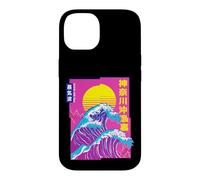 Custodia per iPhone 14 La Grande Onda, Vaporwave Anime Estetica Glitch Giapponese