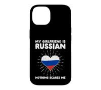 Custodia per iPhone 14 La mia ragazza è russa nulla mi spaventa - Russia Heart