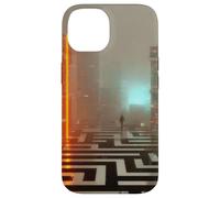 Custodia per iPhone 14 La soglia al neon - Cyberpunk Dystopian City Art