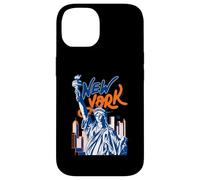 Custodia per iPhone 14 Lady Liberty New York Skyline Colorful NY Turismo
