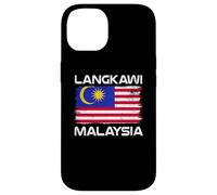 Custodia per iPhone 14 Langkawi Bandiera Malesia Distressed Orgoglio Malese