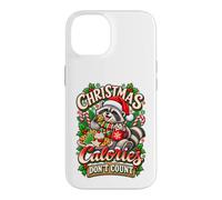 Custodia per iPhone 14 Le calorie di Natale non contano le vacanze divertenti del procione