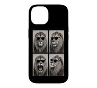 Custodia per iPhone 14 Leone Occhiali da sole Photo Booth Selfie Ritratto Umoristico
