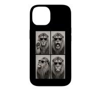 Custodia per iPhone 14 Leone Occhiali da sole Photo Booth Selfie Ritratto Umoristico