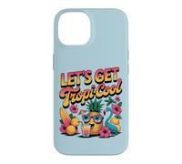 Custodia per iPhone 14 Let's Get Tropi-Cool Flamingo Ananas Beach Graphic