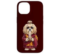 Custodia per iPhone 14 Lhasa Apso cane tibetano cane leone tè in Tibet Monaco