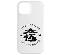 Custodia per iPhone 14 Life Happens Tai Chi aiuta la calligrafia cinese Ying & Yang