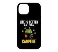 Custodia per iPhone 14 Life Is Better All The Campfire Camping Camper Adventure