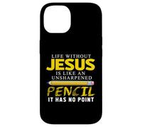 Custodia per iPhone 14 Life Without Jesus Funny Christian Religious Faith