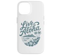 Custodia per iPhone 14 Live Aloha Shaka Surf Wave Ibisco Hawaii DiamondHead Art