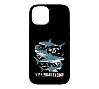 Custodia per iPhone 14 Live Every Day With Shark Energy - Grafica Squalo