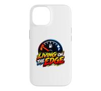 Custodia per iPhone 14 Living on the Edge Empty Fuel Gauge Funny Driving