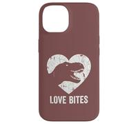 Custodia per iPhone 14 Love Bites T-Rex Dinosauro Divertente Retro Grunge Paleontologia