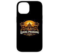 Custodia per iPhone 14 Luang Prabang Laos Tramonto Tempio Viaggi Design