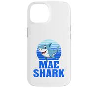 Custodia per iPhone 14 Mae Shark Family Reunion Squad Nome Cognome