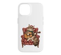 Custodia per iPhone 14 Maine Coon - Chitarra acustica con gatto, canti natalizi