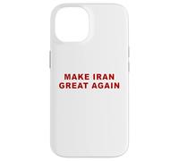 Custodia per iPhone 14 Make Iran Great Again - Minimal Text White & Red
