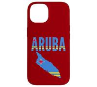 Custodia per iPhone 14 Mappa di Aruba Bandiera Colori Isola Caraibi Orgoglio