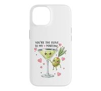 Custodia per iPhone 14 Martini Olive, simpatico gioco di parole d'amore, design a forma di coppia