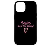 Custodia per iPhone 14 Masks Slow The Spread Cute Pink Heart Face Mask For Girls