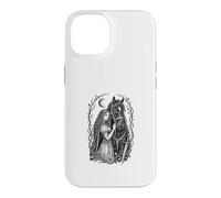 Custodia per iPhone 14 Medieval Maiden Horse Gothic Fantasy Sword Moon Design