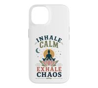 Custodia per iPhone 14 Meditazione Yoga "INHALE-CALM-EXHALE" Pilates Sport Zen-Yoga