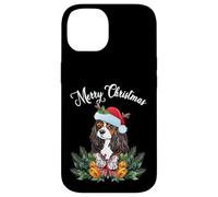 Custodia per iPhone 14 Mens Womens Kids Merry Christmas Santa Cavalier Dog Mom