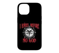 Custodia per iPhone 14 Mi inginocchio davanti a nessun Dio, Baphomet, Pentagramma, Occulto Satanico