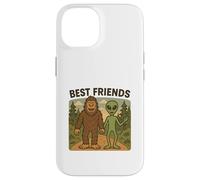 Custodia per iPhone 14 Migliori Amici Divertente Bigfoot e Alien Cryptid, UFO, Fantascienza
