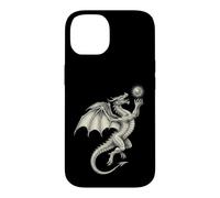 Custodia per iPhone 14 Mitico Drago Holding Sun Orb Vintage Art