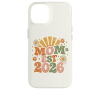 Custodia per iPhone 14 Mom Est 2026 Groovy Retro Daisy Flower New Mom Mother's Day