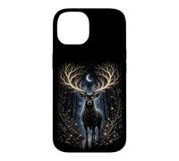 Custodia per iPhone 14 Moonlit Mystic Deer Fantasy Foresta Grafica