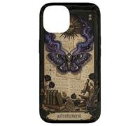 Custodia per iPhone 14 Moth Sun Dark Gothic Crescent Moon Skull