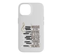 Custodia per iPhone 14 Musica è la via divina Piano Citazione