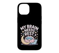 Custodia per iPhone 14 My Brain Needs Rest Burnout Stanco Umore Esausto -