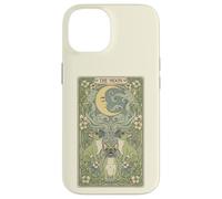 Custodia per iPhone 14 Mystical Pug Howling at The Moon Tarocchi Card Art Dog Amante