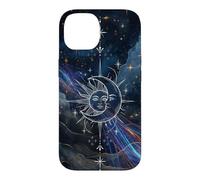 Custodia per iPhone 14 Mystical Sun Moon Nebula Art Cosmic Harmony Design