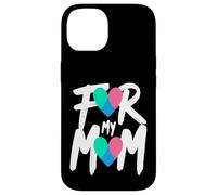 Custodia per iPhone 14 Nastro a forma di cuore per la sensibilizzazione sul cancro alla tiroide per la mia mamma