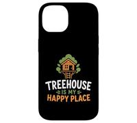 Custodia per iPhone 14 Nature tree house trees quote funny happy place treehouse