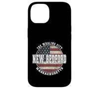 Custodia per iPhone 14 New Bedford Massachusetts, Vintage bandiera americana