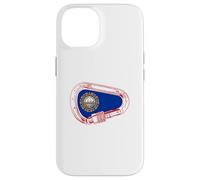 Custodia per iPhone 14 New Hampshire Flag Rock Climbing Moschettone