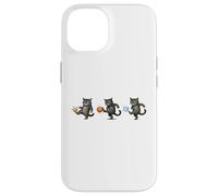 Custodia per iPhone 14 No Kings, gatto che prende a calci la corona, arancione, carino gattino, protesta