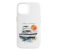 Custodia per iPhone 14 No Plans Just Sunsets Acquerello Cabin Cruiser Barca Regalo