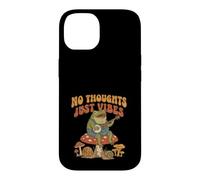 Custodia per iPhone 14 No Thoughts Just Vibes Frog Mindfulness Meditation Mushroom