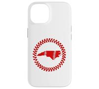 Custodia per iPhone 14 North Carolina Baseball Stitch Circle Emblema Carolinian Ball