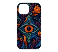 Custodia per iPhone 14 Occhio botanico come simbolo astratto talismano celeste arte