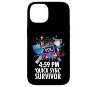 Custodia per iPhone 14 Office Worker 4:59 PM Quick Sync Survivor Meme